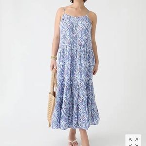 🆕{J.Crew} Tiered cotton voile shift dress in purple paisley